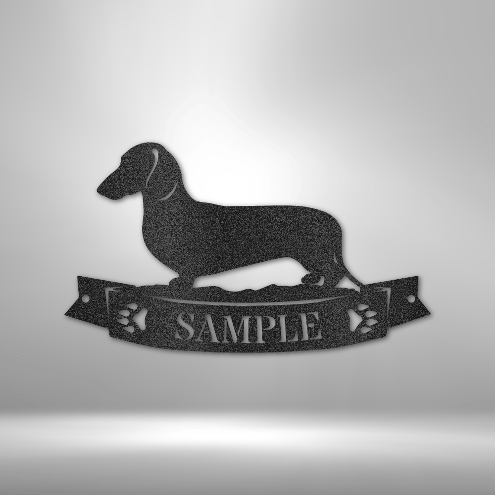 Personalized Dachshund Banner Monogram