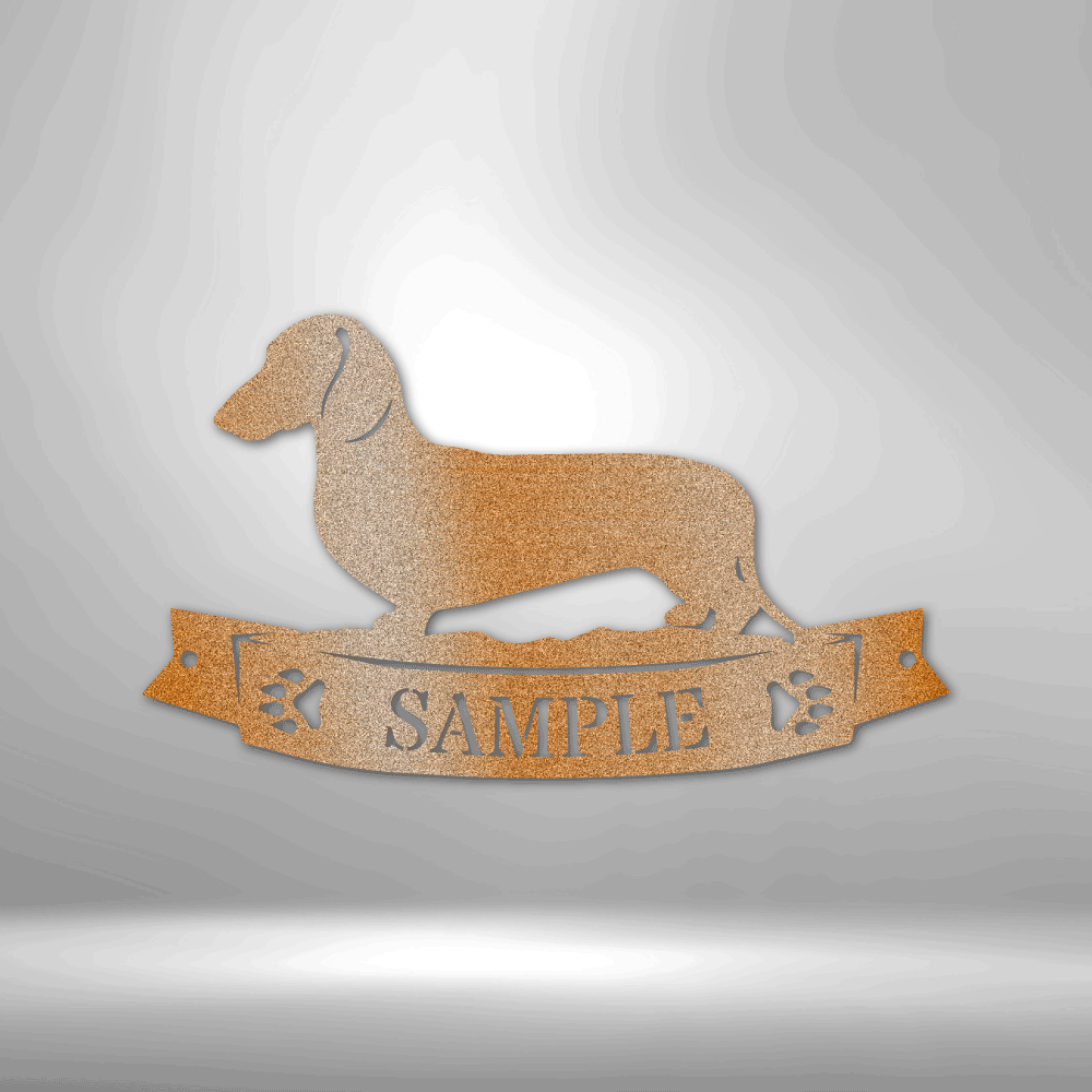 Personalized Dachshund Banner Monogram