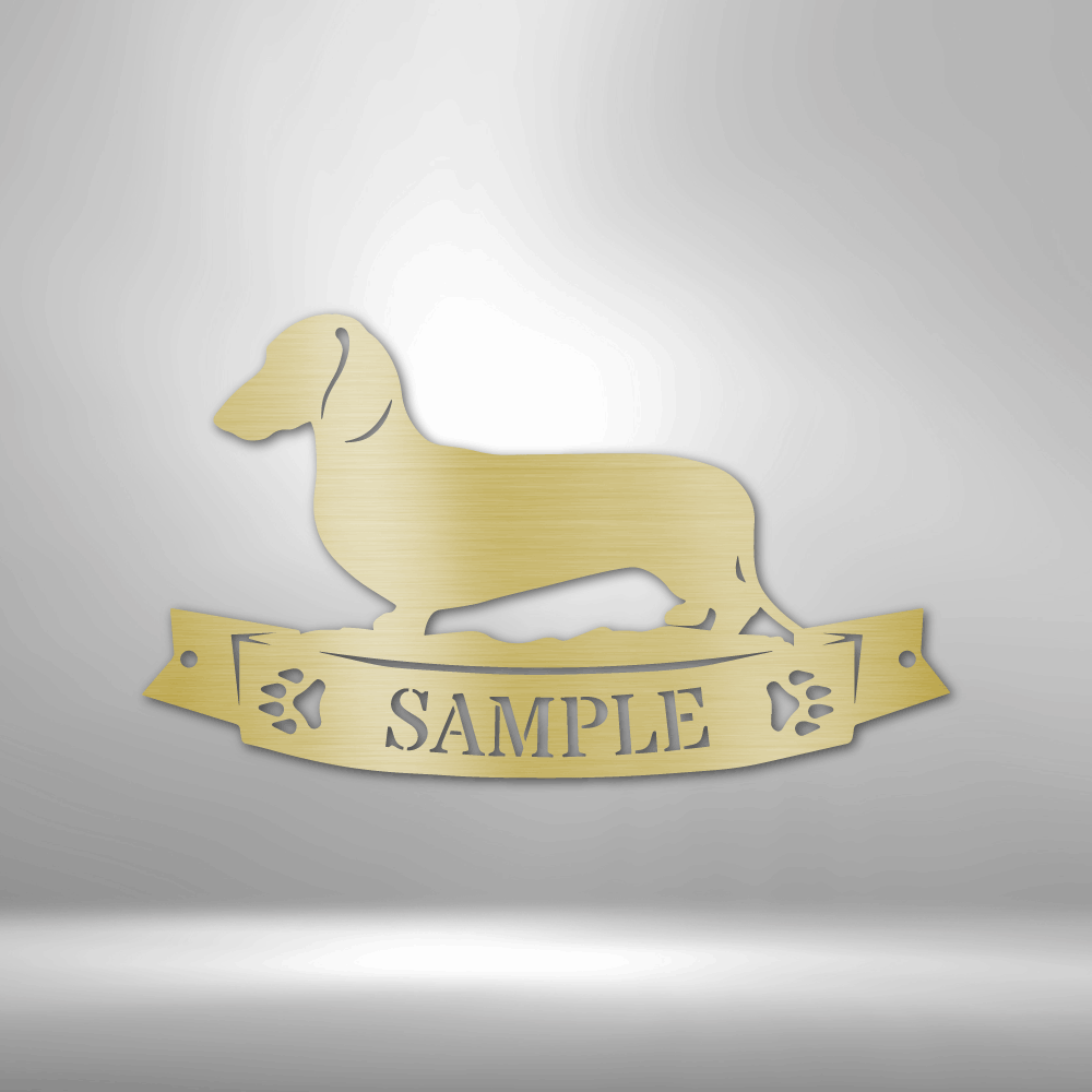 Personalized Dachshund Banner Monogram