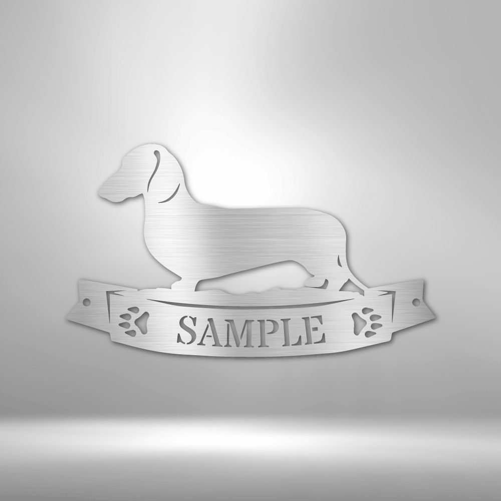 Personalized Dachshund Banner Monogram