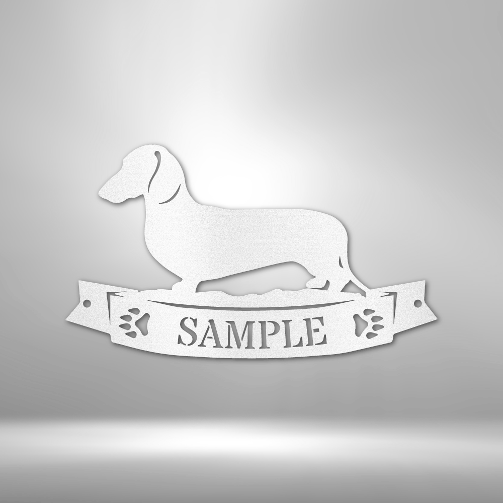 Personalized Dachshund Banner Monogram